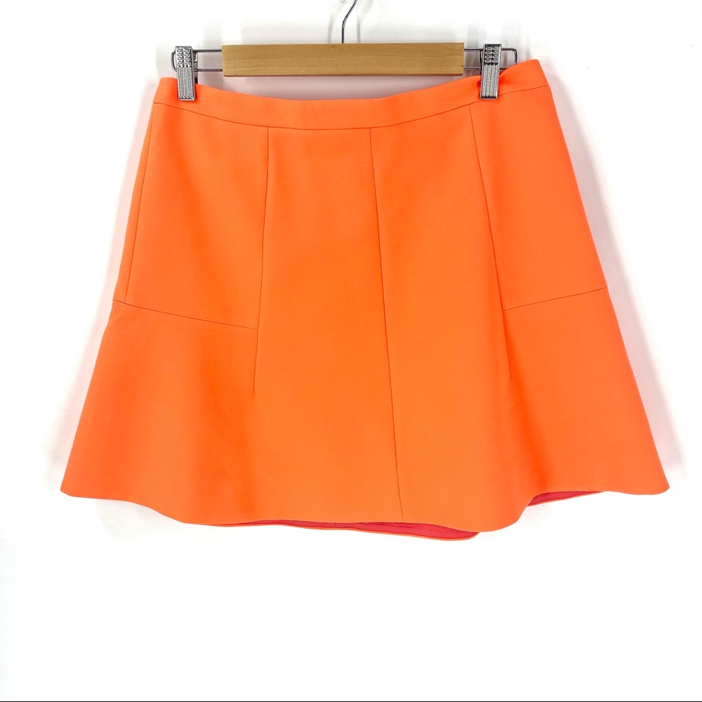 J. Crew Neon Orange Flare A Line Skirt
